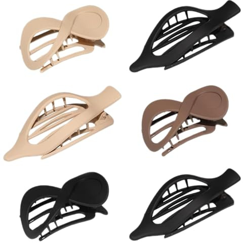 Zubehors Clip de garra plana para mujeres, clips de cabello plano | 6 piezas Horizontales Clips Banana Barrette Barrette Barrette Barrette | Accesorios de ropa de cabeza, cómodas grietas para mujeres,
