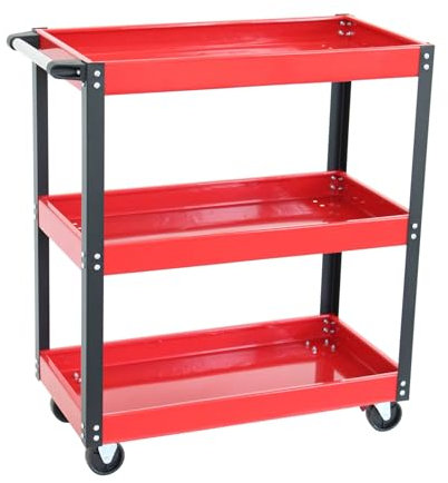 Oypla Heavy Duty 3 Tier Mobile Workshop Garage Tool Storage Trolley