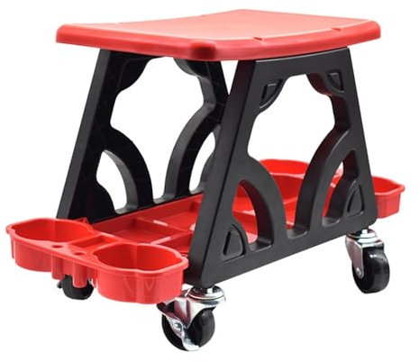 MOMOBC Sgabello per la Cura dell'auto, Sgabello per Meccanica, Sgabello Mobile, Sgabello per Officina Meccanica (Giallo)