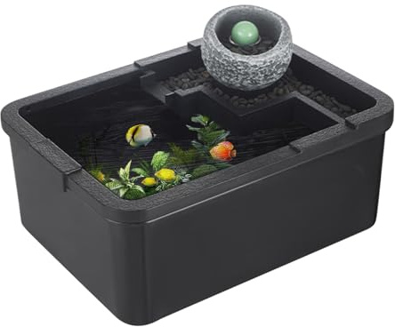 Acquario per pesci – Nano acquario tropicale | acquario | Desktop serbatoio | Antico di illuminazione acquario con pompa USB per gamberetti Betta Aquaponics
