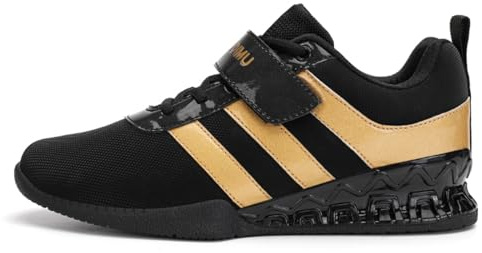 Weightlifting Shoes Mens Squat Shoes Powerlifting Footwear Heel-Supported Weight-Bearing Gym Lifting Gear Cross Training Heavy Squats Stiff-Soled Competition