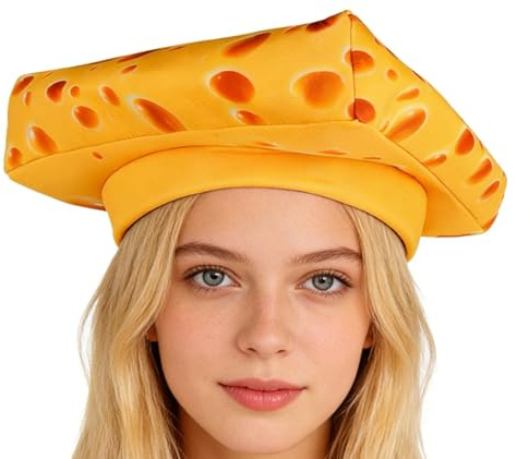 Copricapo A Formaggio Da Costume - Per Festival Morbidi E Divertenti,Cappello Costume Torta Di Formaggio Per Palco,Adatto A Halloween Natale Feste Cosplay Festival Vacanze Inverno Esterno E Trucco