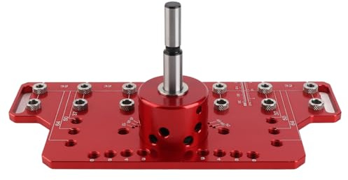 KIMISS Gabarit de Charnière à Goupille d'étagère, 2 en 1, Perceuse en Aluminium à Serrage Autonome, Armoire Métallique, Outil de Quincaillerie avec 7 Forets, Gabarit d'amélioration de l', Travail