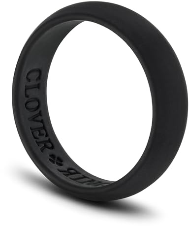 Cloverring Anillo de boda de silicona y bolsa de regalo, banda de seguridad para fitness o lugar de trabajo, US: 8, Silicona Caucho