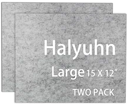 Halyuhn 8 MM Thick Felt Furniture Pads (Non-Adhesive), 15’’ x 12’’ Gray Felt Pads for Furniture, Cuttable Furniture Pads for Hardwood Floors, Thick Square Sheets for Crafts (2 Pack)