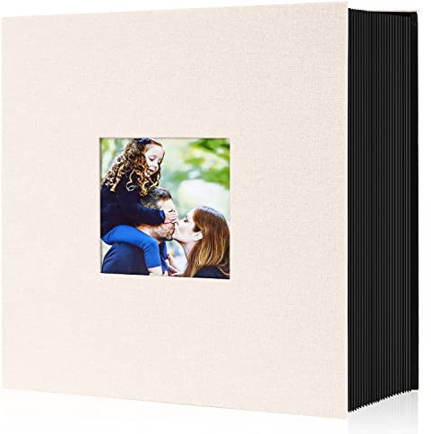 Lanpn Album Photo 10x15 600 Pochette, Grand Format Lin Tissu Album pour Horizontal Vertical Photos (Beige)