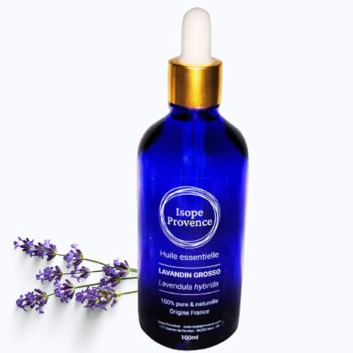 Olio essenziale di lavanda (chemiotipiato Lavandin Grosso Bio), 100% puro e naturale, dai produttori della Provence Drôme per diffusore, aromaterapia, relax, sonno, massaggio
