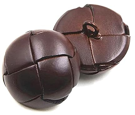 NEFLUM 5 bottoni rivestiti in pelle 26mm, Marrone