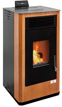 EIDER BIOMASA - Estufa de Pellets 10,57Kw CANALIZABLE | Eficiente y Silenciosa | 15kg Depósito | Calefacción hasta 200m³ | Doble Cámara y Cristal Limpio | Automática | Madera.