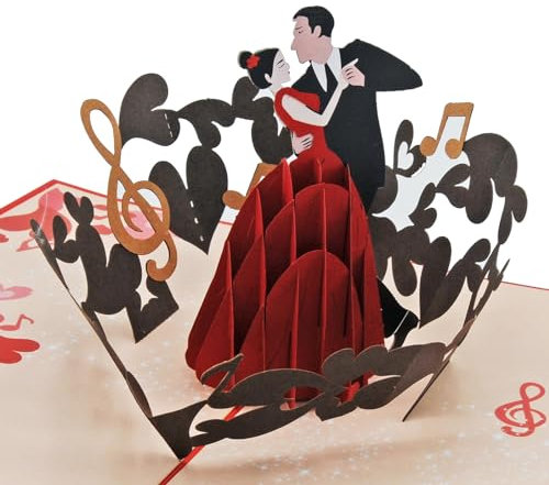 Favour Pop Up® 3D Karte Tanzliebhaber - Grusskarte 3D für Tänzer, Paare und romantische Anlässe - auch für Gutschein oder Geldgeschenk - XP127