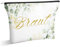 Ylinge Braut Make-Up Tasche Bride Geschenke Kosmetiktasche Braut Leinwand Makeup Tasche Bride Reise Schminktasche Mitgebsel Dekoration für Hochzeit Verlobung Brautparty JGA, 23 x 15 cm (Gold)