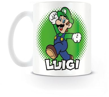 Pyramid International Super Mario - Taza de cerámica gigante (590 ml), diseño de Luigi