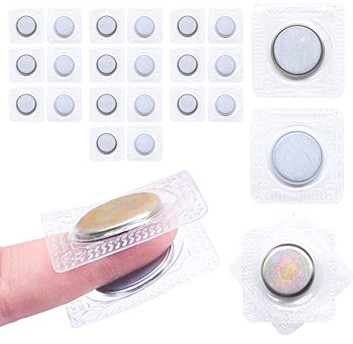 Jamsinmu invisible Magnet couture invisible bouton magnétique couture PVC fermeture magnétique pour coudre tissu, rideaux, vêtements sac à main argent - y2020