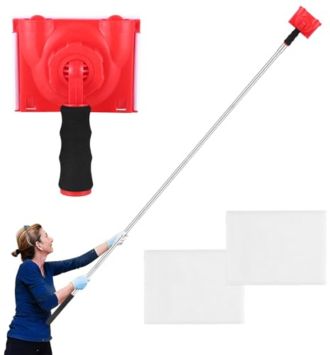 Paint Edge Trimmer Plus Two Replace Pads,with 35.4-78.7 inch spliceable Long Pole,Edge Painting Tool with Painter's Pad Refills,Paint Edger for Wall Painting,Corner Walls & Ceilings Pad Painter