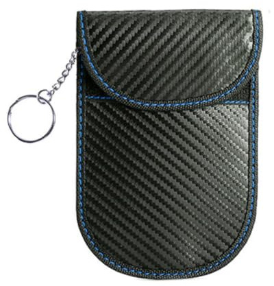 Wambere Keyless Go - Funda protectora para llave de coche sin llave, funda protectora RFID para llave de coche, protección antirrobo, color negro y azul