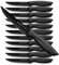 Ruffulon Profi Steakmesser Set 12-teilig,Hochwertige Steakbesteck,Messerset mit Wellenschliff,Extra Scharfe Klinge,Küchenmesser Set,Ergonomischer Polypropylen-Griff,Edelstahl Steak Messer Set,Schwarz