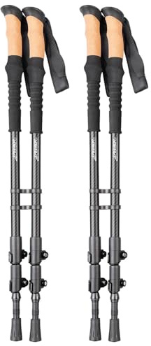 Speeron Antishock-Wanderstöcke: 2 Paar Teleskop-Wanderstöcke, Carbon, Kork-Griff, höhenverstellbar (Teleskopstock, Nordic Walking Stick)