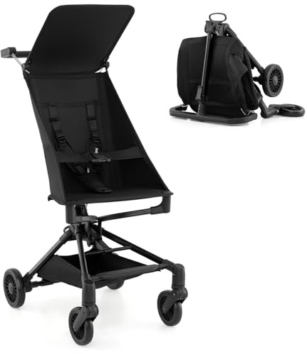 LIFEZEAL Leichter Kinderwagen, Buggy für Baby ab 6 Monaten, Faltbarer Reisebuggy mit Aufbewahrungskorb, Kinderbuggy mit abnehmbaren & mehrfachverstellbaren Verdeck, Schwarz