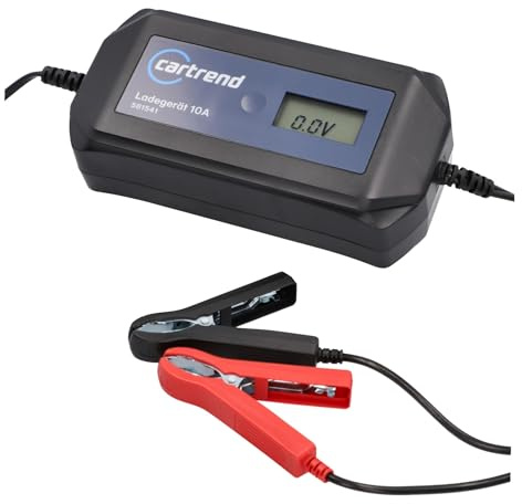 cartrend Chargeur de voiture DP 10.1 pour fonction de démarrage automatique après panne de courant, sans entretien, plomb-acide, GEL, EFB, AGM, voitures, motos, bateaux et tracteurs, technologie