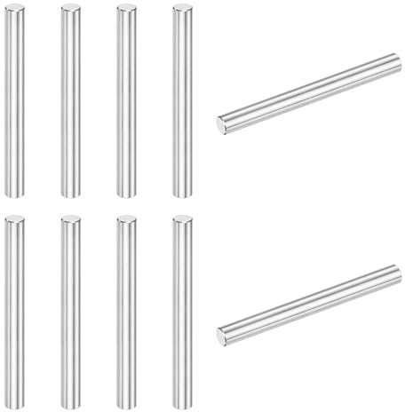M METERXITY 10-Pack 8 x 80 mm Dowel Pin, 316 Stainless Steel Support Pin Fastener Elements for Metal Devices/Wooden Projects, Cylindrical Shelf Support Pin [Silver Tone]