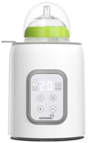 GROWNSY Scaldabiberon 10-in-1 Veloce con Timer per Latte Materno o Formula, Controllo Preciso della Temperatura, Funzioni di Scongelamento, Sterilizzazione, Mantenimento Caldo e Riscaldamento Pappe