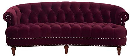 Jennifer Taylor Home Sierra Victorian Chesterfield Tufted Sofa, Burgundy Velvet