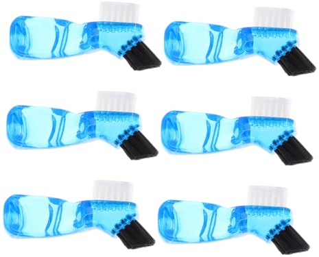 CALLARON Cepillo para Postizas Tamaño Viaje de Plástico Azul Doble Cara para Limpieza y Mantenimiento Fácil de Dentaduras en Uso Doméstico