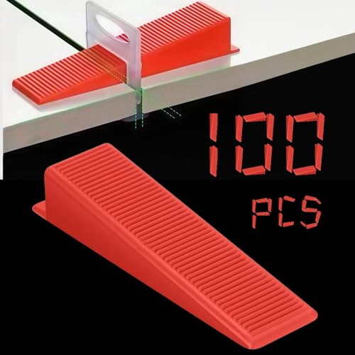 100 cunei per piastrelle, cunei in plastica, distanziatori per piastrelle, pannelli di montaggio, set di livellamento per piastrelle e pavimenti, riutilizzabili (90 mm x 16 mm)