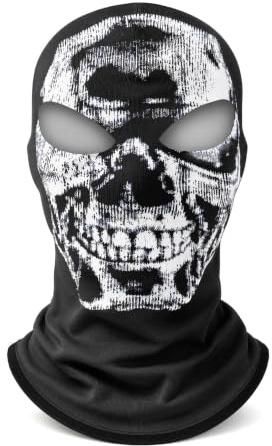 Yizzen Skull Mask, Tactical Skeleton Balaclava for Adults & Kids - Grim Reaper Face Cover for Halloween, Cosplay, Airsoft, Paintball & Outdoor Games