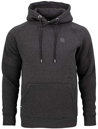 BACKSPIN Sportwear – Basic Hoodie, mörkgrå fläckig, M