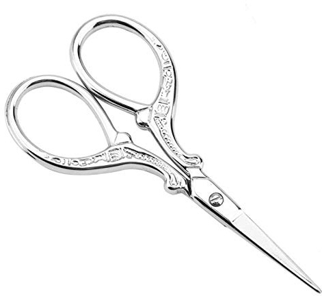 Forbici da cucito, oro argento oro rosa bronzo antico cucito con manico per -taglio ricamo a punto croce fai da te(Silver)