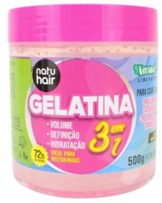 3 en 1 Natu Hair - 500 g de gelatina para el cabello Natu Hair Gelatina Capilar 3 em 1 Natu Hair - 500g