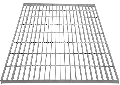 Grille Caillebotis Acier Galvanisé 800mm x 800 mm - Min 260gr/m² Maille 32 x 100mm Grillage Revêtement Sol Passerelle Passage Voiture - Capacité 640KG - Résistant à la Corrosion EN ISO 1461