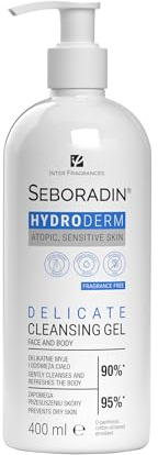 Seboradin Hydroderm Shower Gel For Women And Men For Sensitive Dry Atopic Skin Wash Gel For Face And Body With D-Panthenol Emollient Cottonseed Oil 400ml