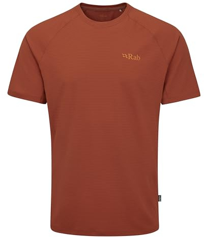 Rab Men's Sonic Tee Lightweight Breathable Short-Sleeve T-Shirt for Trail Running & Hiking - Red Clay - Medium