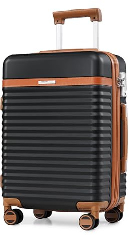 Joyway Koffer Trolley Reisekoffer von ABS Hartschalen Erweiterbar Trolley Kofferset mit 4 Rollen und TSA Schloss Schwarz