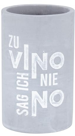 Flaschenkühler H21cm Beton Grau Weinkühler Spruch Zu Vino sag ich nie no Wein Sektkühler Tischdeko Candlelight Dinner