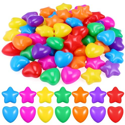Gatuida 60 Piezas Amor Ball Planeta de Cinco Puntas para Pool Toys Vistoso Bolas de Arco Iris para Bola de Bola Piscina Bolas Carpas Plegables Bolas de Billar