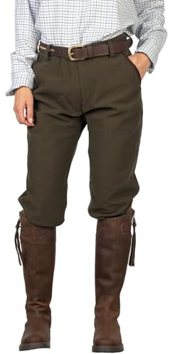 Rydale Ladies Waterproof Shooting Breeks Rustle-Free Womens Hunting Trousers Sports (UK, Numeric, 8, Regular, Short, Dark Olive)