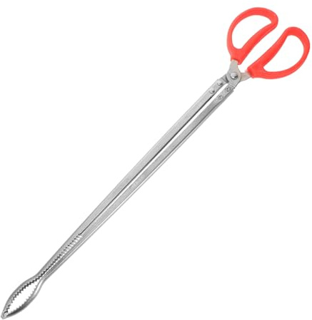 HIAKDOFT Pince de Crabe en Acier Inoxydable Poignée Longue Ergonomique, Outil Polyvalent pour Attraper Loches et Crabes en Extérieur Bord des Lacs