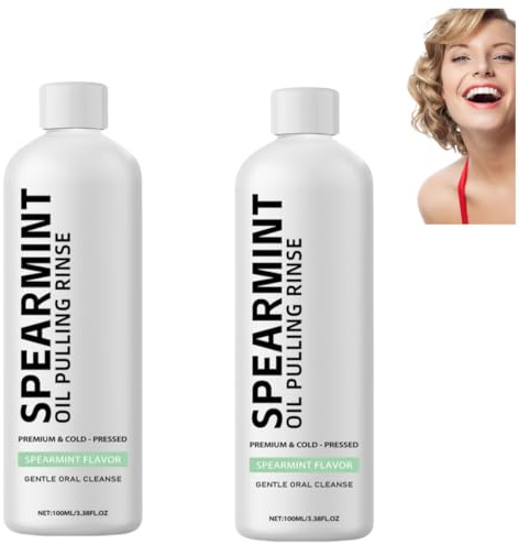Enjuague bucal con aceite blanco, con aceite de menta, limpieza profunda, suave y eficaz, ideal para dientes y encías