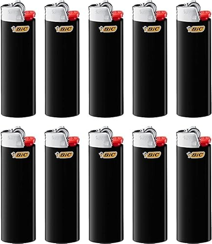 BIC Maxi J26 Feuerzeuge Schwarz – 10 Stück – Original Einwegfeuerzeuge – Zuverlässig, langlebig & sicher