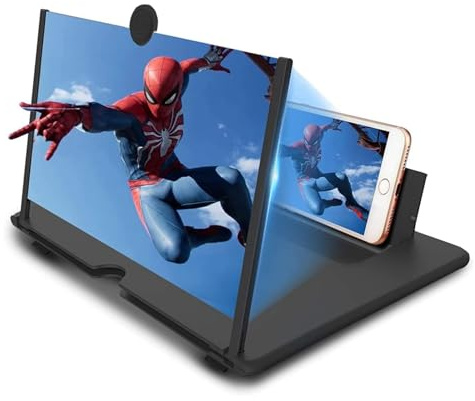 Bailonda 18 Pouces Amplificateur ecran Telephone Portable, HD Loupe Telephone Portable, adaptée à Tous Les Smartphones, pour Regarder des Films et des vidéos, Pliable
