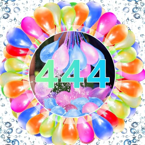 Vattenbomber, självstängande vattenballonger, vattenballonger, färgglad vattenbomb, vattenballong, snabbstängare, vattenbomber, barn för sommar, pool, fest (444 stycken)