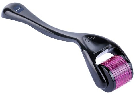 0.5mm Derma Roller for Hair Growth & Skin – Titanium Microneedling Roller for Facial & Beard Care, Anti-Aging & Hair Loss Treatment