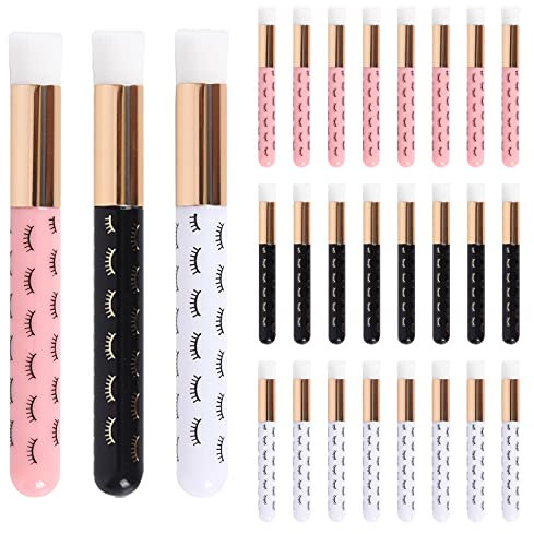 24 Stück Wimpernshampoo Bürste Wimpern Reinigungsbürste Wimpernshampoo Pinsel Nasenporen Tiefenreinigung Bürste, Wimpernverlängerung Reinigungsbürste Kosmetisch für die Gesichtsreinigung