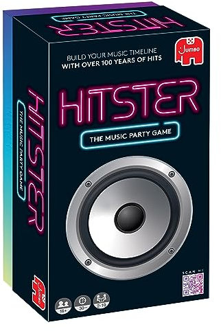 Hitster The Music Party Board Game, Fun Quiz Card Game, 300+ Iconic Music Hits, Great For Date Nights, Parties, Adult and Family, Jumbo UK Edition, 2-10 Players