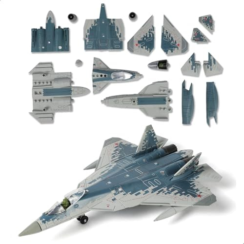 SEBUNAS SU-57s Jouet avion militaire à l'échelle 1/72 - Kit de construction rapide - Modèle d’avion de construction en plastique (31'