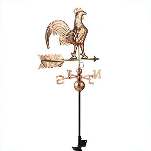 Wetterhahn für Garten Skulptur Ornament Kupfer Hahn Dach Garten Dekoration Wetterfahne Outdoor Yards Terrasse Professionelle Mess Werkzeuge Garten Eisen Kupfer