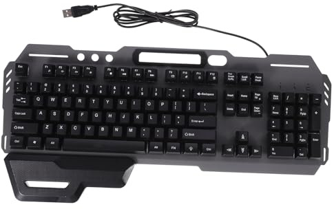 DIYEAH Clavier Filaire Rétroéclairé LED Pleine Taille Standard pour Gamer, Ergonomique, 7 Touches Anti-conflit, USB, Format Standard, Usage Bureau et Gaming, Couleur Noire